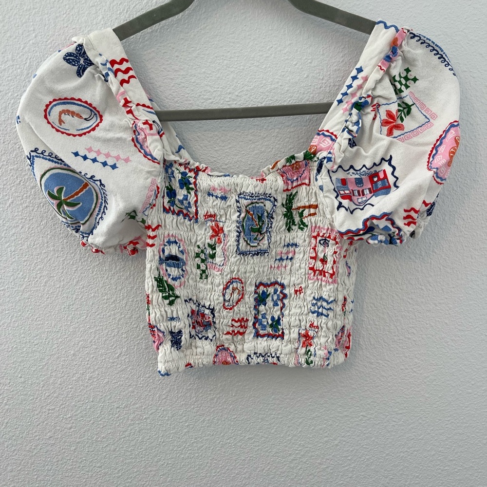 Monteau Multicolor Patterned Crop Top - Picture 6 of 6